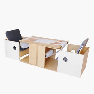 ensemble table et chaises contemporain / en bois / pour enfant / d'intérieur