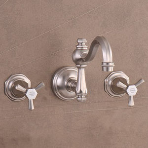 mélangeur pour vasque / mural / en cuivre / de salle de bain