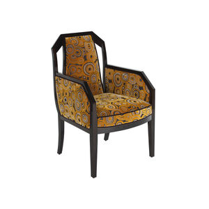 fauteuil Art Déco / en tissu / en cuir / en ébène de macassar