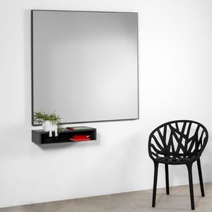 miroir mural / contemporain / rectangulaire / en bois