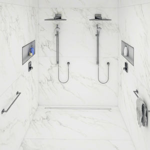 caniveau de douche en acier inoxydable brossé