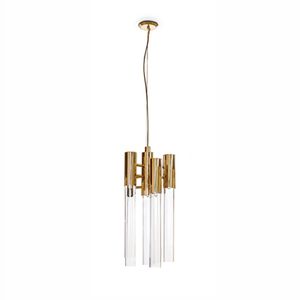 suspension / contemporaine / en laiton / en cristal