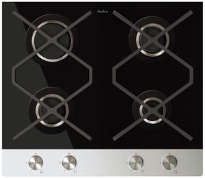 table de cuisson vitrocéramique / à gaz / en fonte / 4 foyers