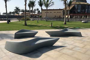 banc public / design original / en béton / avec dossier