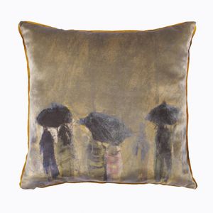 coussin carré / rectangulaire / à motif / en lin