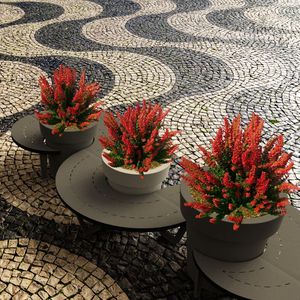 pot de fleur en polyéthylène / à poser / rond / résidentiel