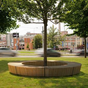 banc de jardin contemporain