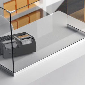 séparateur de bureau à poser / sur bureau / en acier / en verre