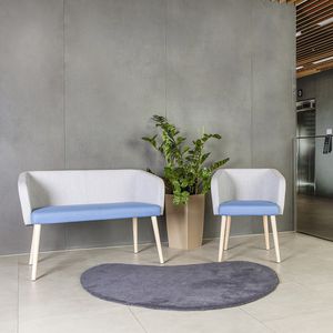 canapé contemporain / en tissu / en cuir / en bois