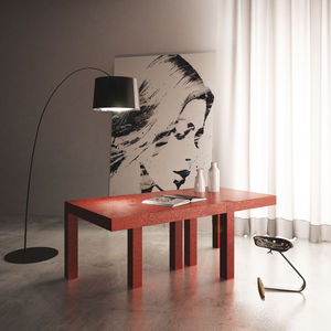 table à manger design original / en bois laqué / rectangulaire / pour hôtel