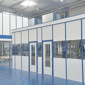 cloison modulaire / en acier / autres matériaux / de bureau