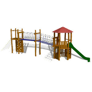 structure de jeu pour aire de jeux / en bois / en acier inoxydable / modulaire