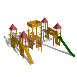 structure de jeu pour aire de jeux / en bois / en acier inoxydable / modulaire