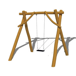 balançoire en acier inoxydable / en bois / pour parc de jeux