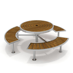 table de pique-nique contemporaine / en acier galvanisé / en acier inoxydable / en HPL