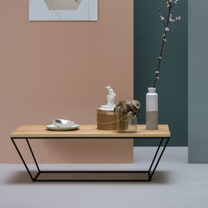 table basse de style scandinave / en chêne / en MDF laqué / en métal