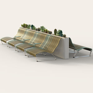 banc public / contemporain / en bois / en métal