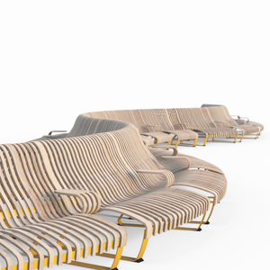 banc public / contemporain / en bois / en métal