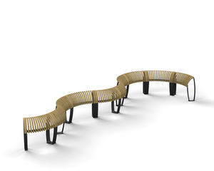 banc public / contemporain / en bois / en métal