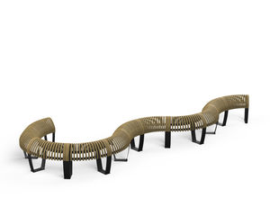 banc public / contemporain / en bois / en métal