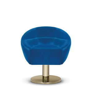 chaise de salle à manger contemporaine / tapissée / pivotante / piètement central