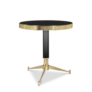 table bistrot contemporaine / en laiton / en marbre / ronde