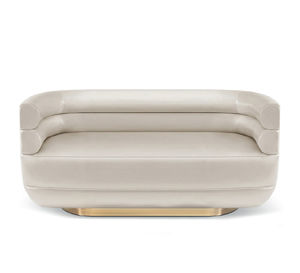 canapé contemporain / en velours / en cuir / en laiton poli