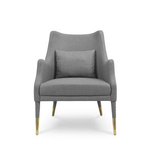fauteuil contemporain / en tissu / en cuir / en laiton poli