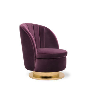 chauffeuse contemporaine / en velours / en coton / en laiton