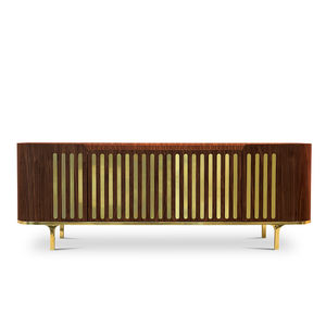buffet contemporain / en chêne / en noyer / en laiton poli