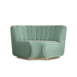 canapé modulable / contemporain / en velours / en laiton