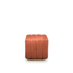 pouf contemporain / en velours / en bois / en laiton