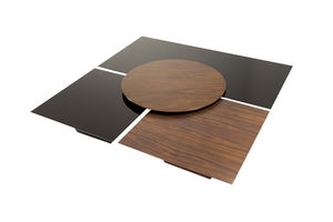 table basse contemporaine / en bois / en cristal / carrée