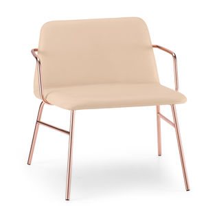 fauteuil design scandinave / en tissu / en métal / blanc