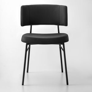 chaise de salle à manger contemporaine / tapissée / en velours / en cuir