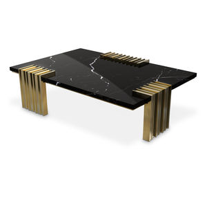 table basse contemporaine / en laiton / en marbre / rectangulaire