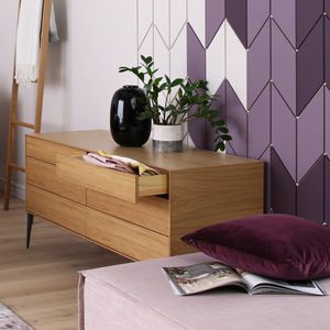 commode contemporaine / en bois laqué / en chêne / en noyer