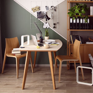 table à manger contemporaine / en chêne / en noyer / en bois massif