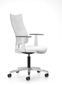fauteuil de bureau contemporain / en métal / en tissu / à roulettes