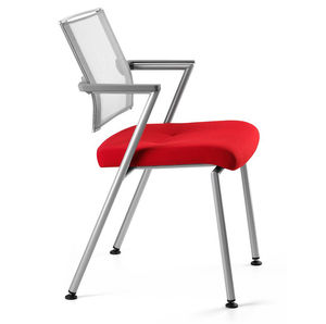 chaise visiteur contemporaine / avec accoudoirs / tapissée / en tissu