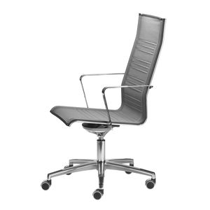 fauteuil de bureau contemporain / en maille / en aluminium / à roulettes