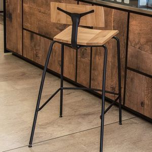 tabouret de bar contemporain / en chêne / professionnel / avec repose-pieds