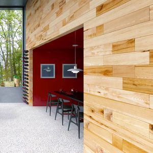 séparateur d'espace en hêtre / pour restaurant / modulable / auto-portant
