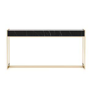 console contemporaine / en marbre / avec piètement en acier inoxydable / rectangulaire