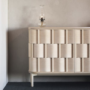 buffet contemporain / en chêne / en bouleau / beige