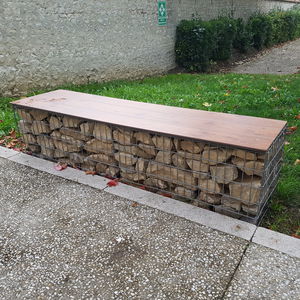 banc public / de jardin / contemporain / en pierre