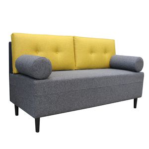 banquette de bistrot contemporain / en tissu / en simili cuir / avec dossier