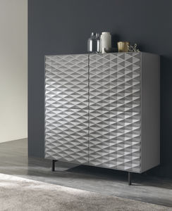 buffet haut / contemporain / en plaqué bois / en résine