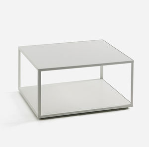 table basse contemporaine / en céramique / avec piètement en métal laqué / rectangulaire