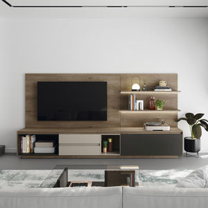 ensemble TV mural contemporain